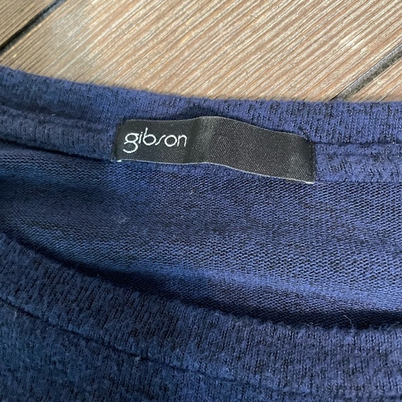 Gibson Navy Bell Sleeve Cozy Fleece Pullover - Picture 8 of 11